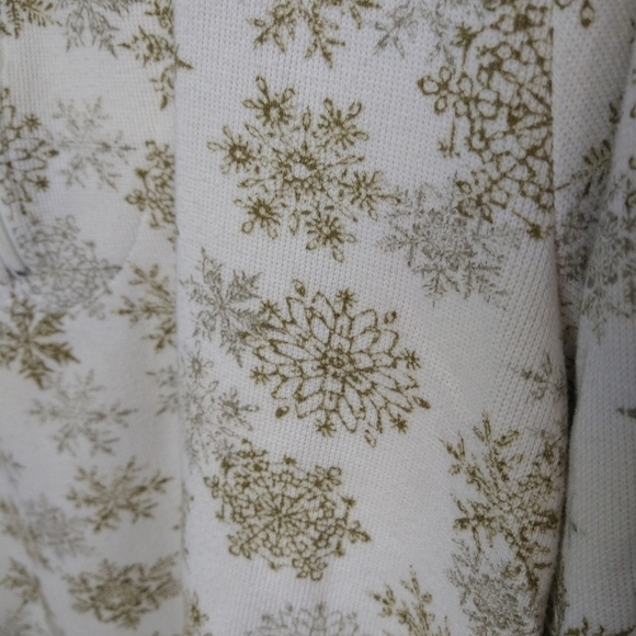 Baxter&wells woman white collared snowflake zip pullover shirt Size 1X - Picture 3 of 8